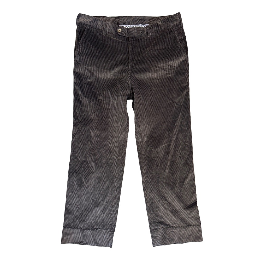 Berle Duca Visconti di Modrone Corduroy Pants Charcoal Grey Mens 36x29 Soft